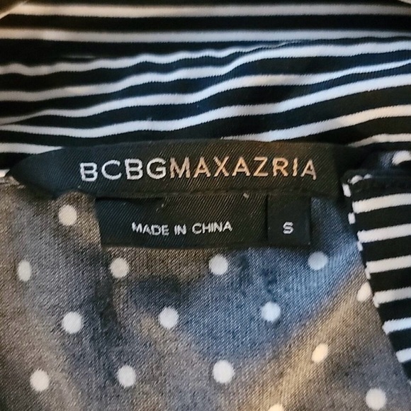 Bcbgmaxazria Black and White Mixed Print Dress Long Sleeves Size S - Picture 4 of 12